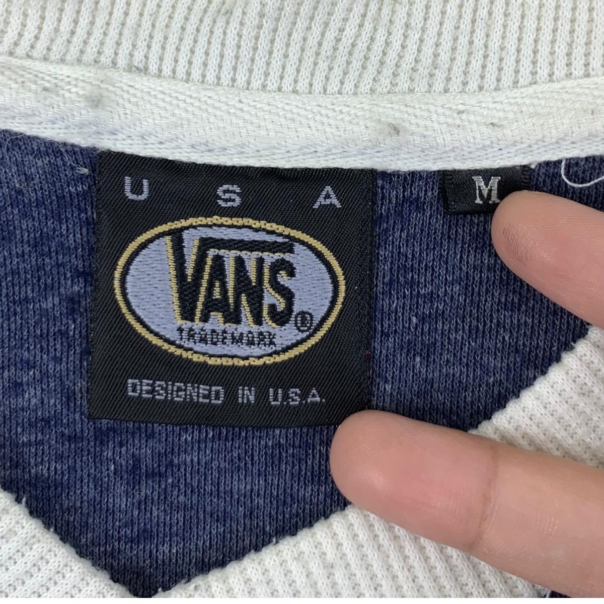 Vans Vintage 90s VANS SKATE USA Skateboard V-Neck Sweatshirt Size US M / EU 48-50 / 2 - 5 Thumbnail