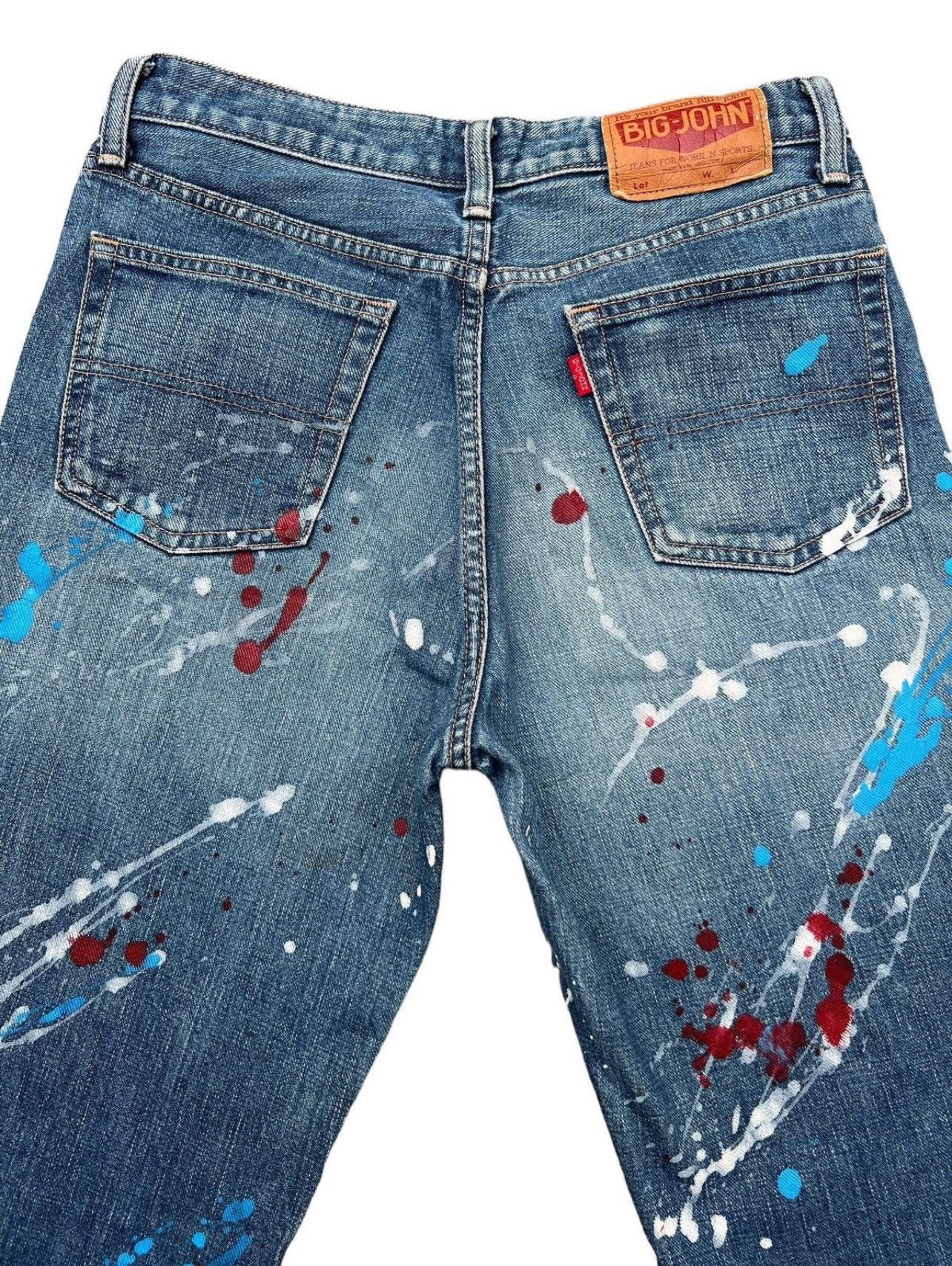 Big John Vintage Wrangler Paint Splatter Straight Denim Jeans 30x34 Size US 30 / EU 46 - 5 Thumbnail