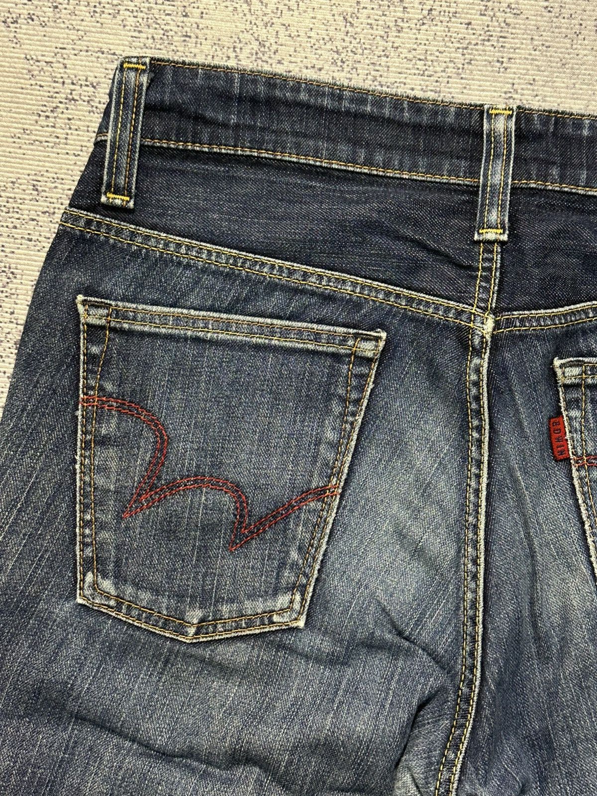 Kapital Edwin 503 Skinny Slim Blue Trip Distressed Denim Size US 30 / EU 46 - 16 Thumbnail