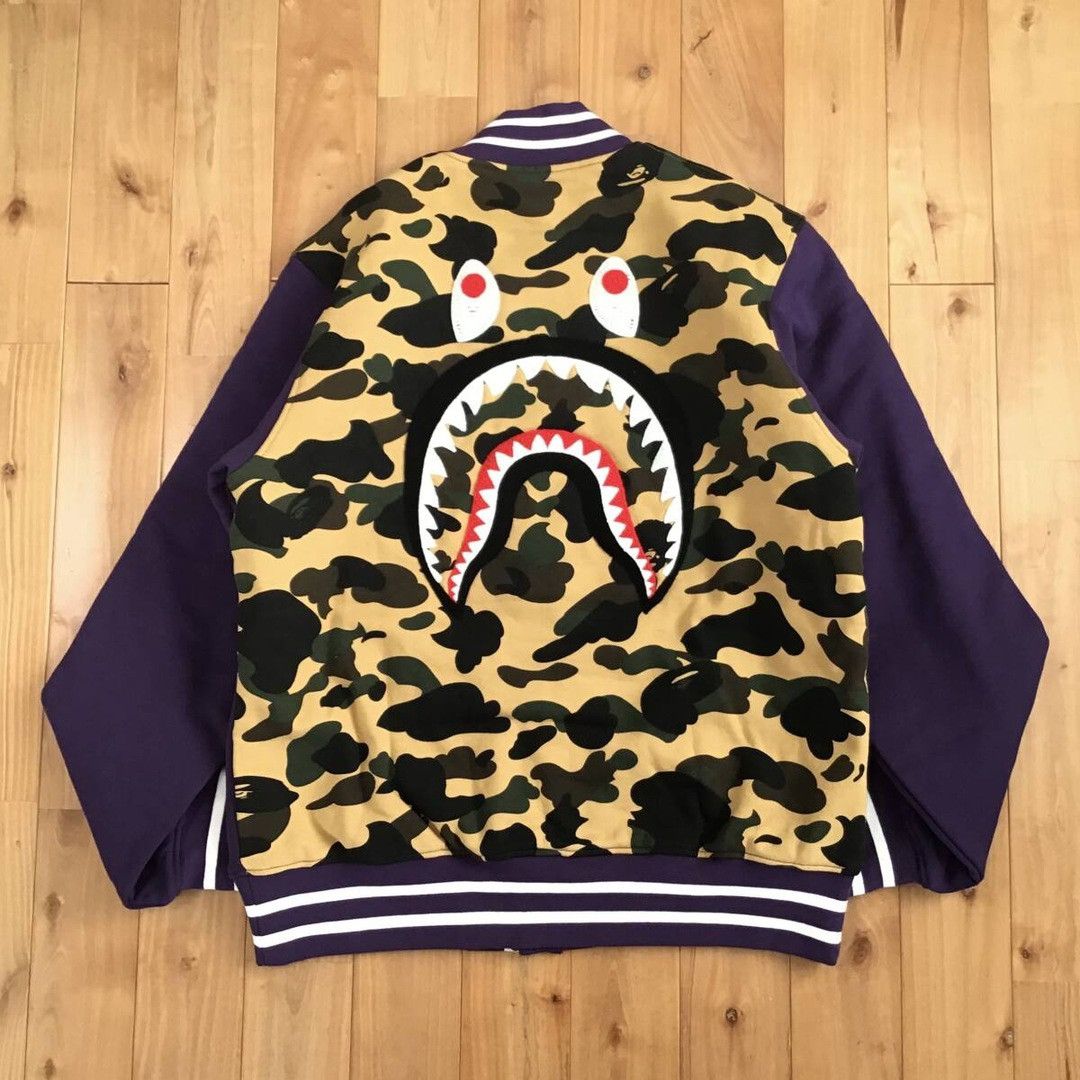 Bape BAPE CAMO SHARK SWEAT VARSITY JACKET a bathing ape Size US L / EU 52-54 / 3 - 3 Thumbnail