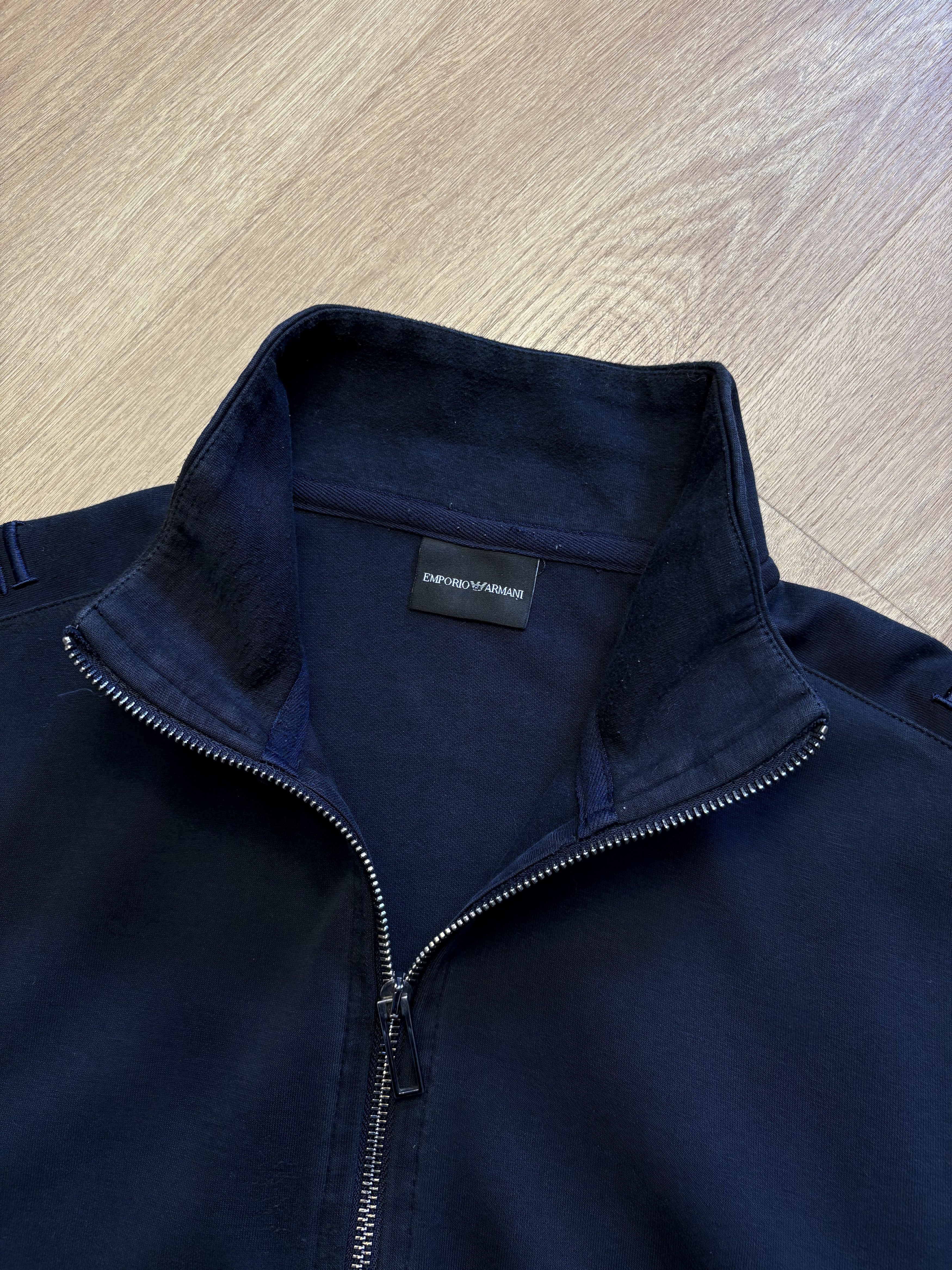 Emporio Armani Emproio Armani 2000s Embroidered Navy Zip-up Jacket (XL) Size US XL / EU 56 / 4 - 3 Thumbnail