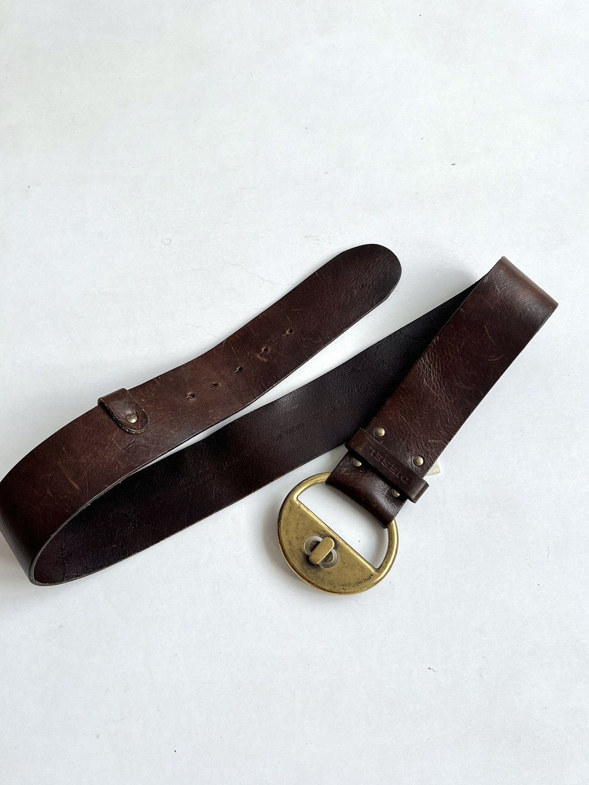 Diesel × Vintage Vintage 90s Diesel Oversized Wide Leather Belt Size ONE SIZE - 1 Thumbnail