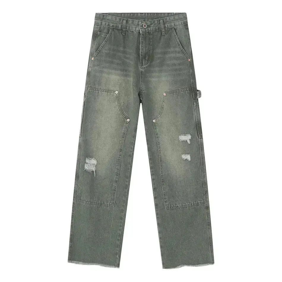 Japanese Brand Retro loose ripped patchwork jeans Size US 32 / EU 48 - 4 Thumbnail