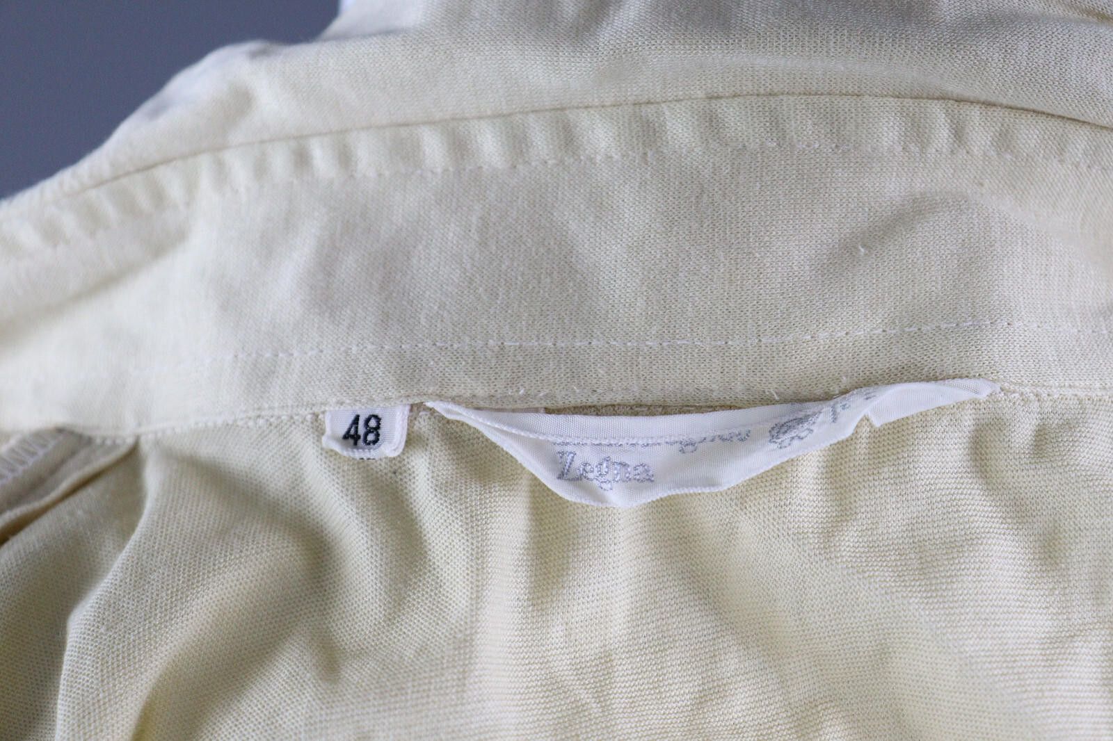 Ermenegildo Zegna Vintage Men Zegna Classic Ivory Summer Shirt Size 48 Size US M / EU 48-50 / 2 - 10 Thumbnail
