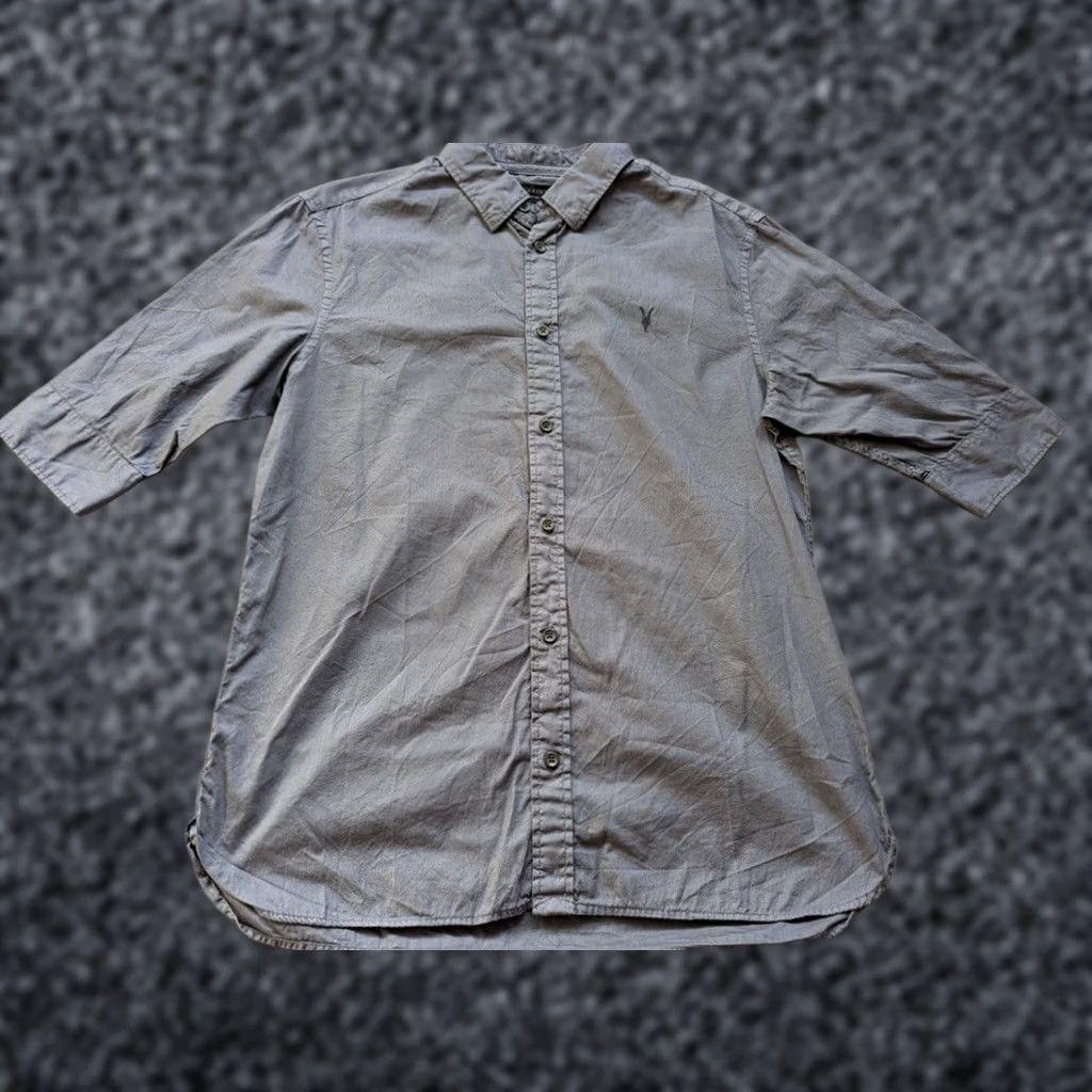 Allsaints ALLSAINTS Button Up Shirt Mens M Dark Gray Short Sleeve Size US M / EU 48-50 / 2 - 1 Thumbnail