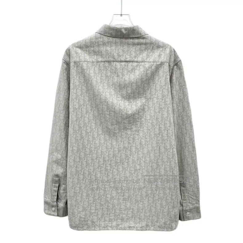 Dior Dior Size 38 Gray logo old flower full print cotton lapel s Size US XXS / EU 40 - 2 Thumbnail