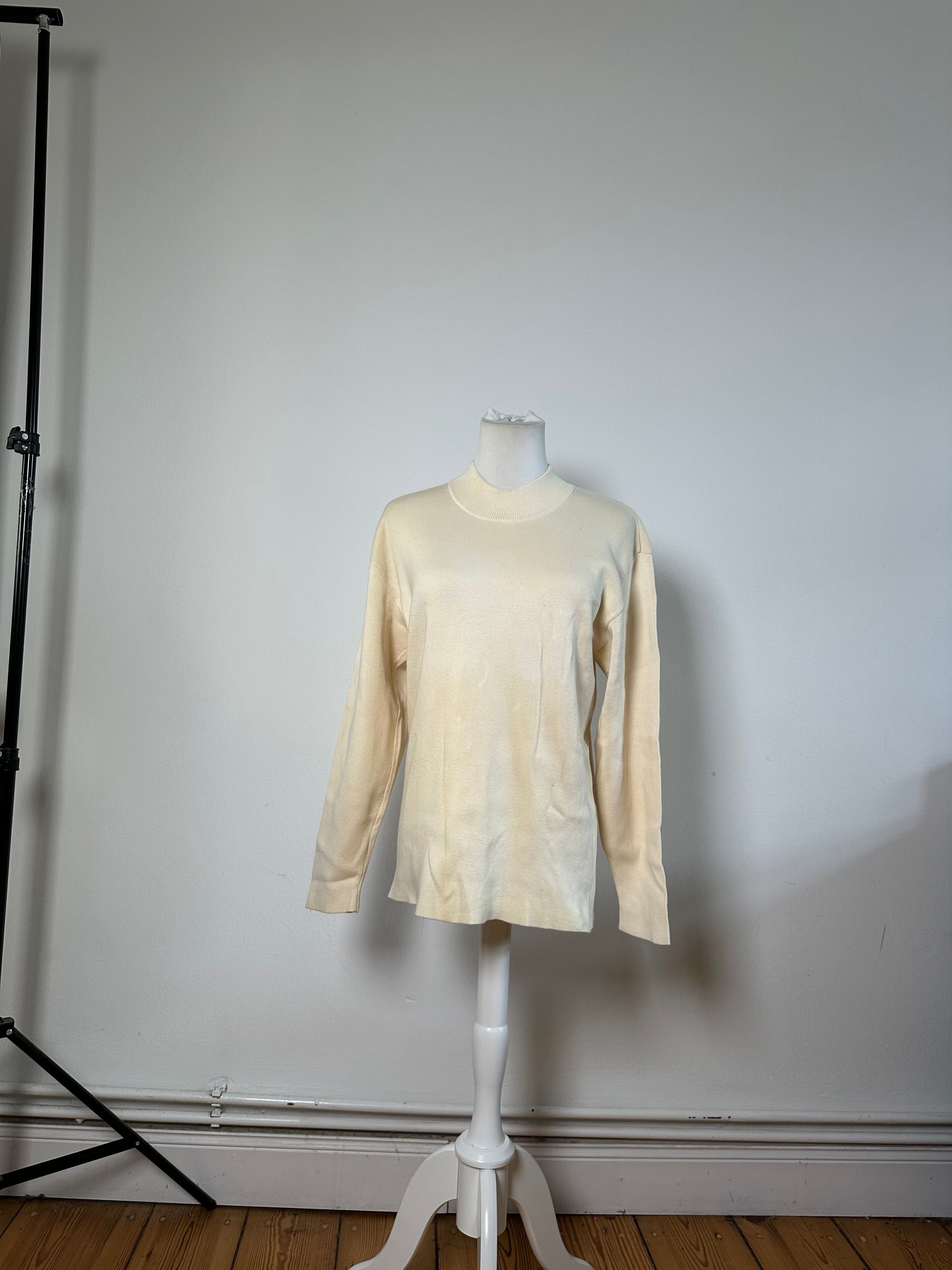 Issey Miyake Vintage Plantation by Cotton Knit Pullover Cream M Size ONE SIZE - 1 Thumbnail