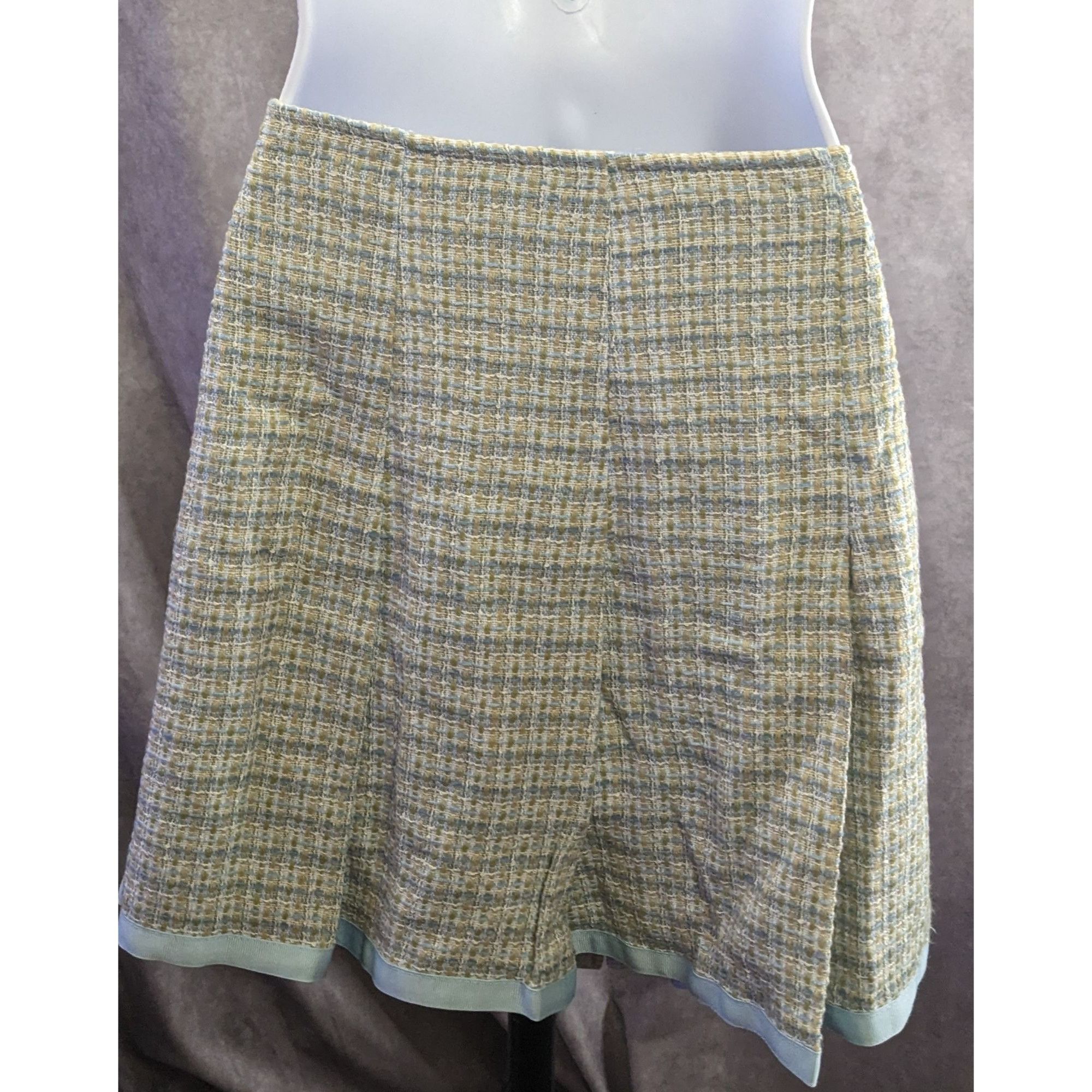 Lord & Taylor Preppy Identity By Lord & Taylor Womens Tweed Skirt Yellow & Size 34" / US 12 / IT 48 - 8 Thumbnail