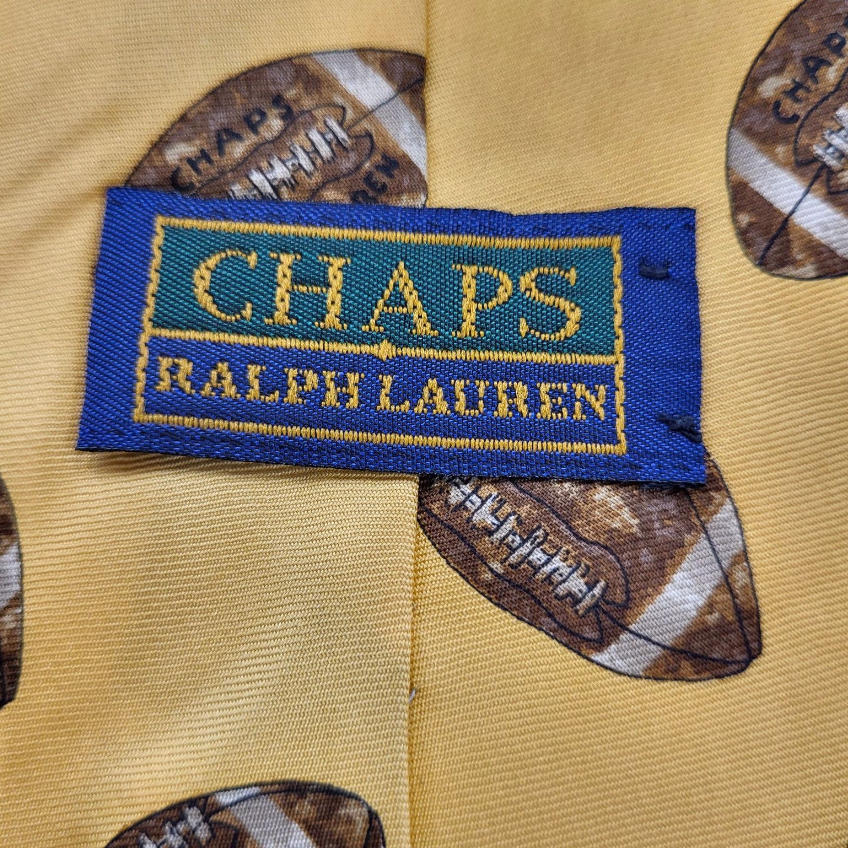 Ralph Lauren VINTAGE Ralph Lauren Chaps Necktie Mens Tan Football Pointed Classic Tie Sports Size ONE SIZE - 7 Thumbnail