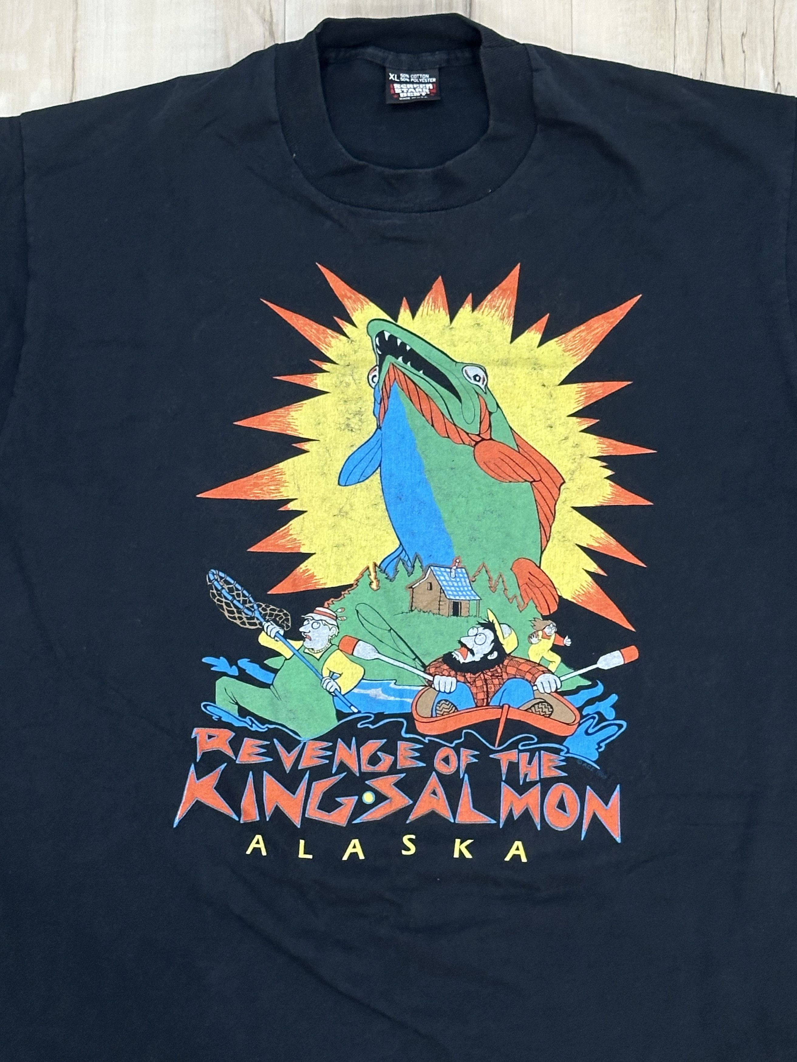 Vintage Vintage XL 'Revenge of the King' Salmon Tee – 90s Vintage Size US XL / EU 56 / 4 - 2 Thumbnail