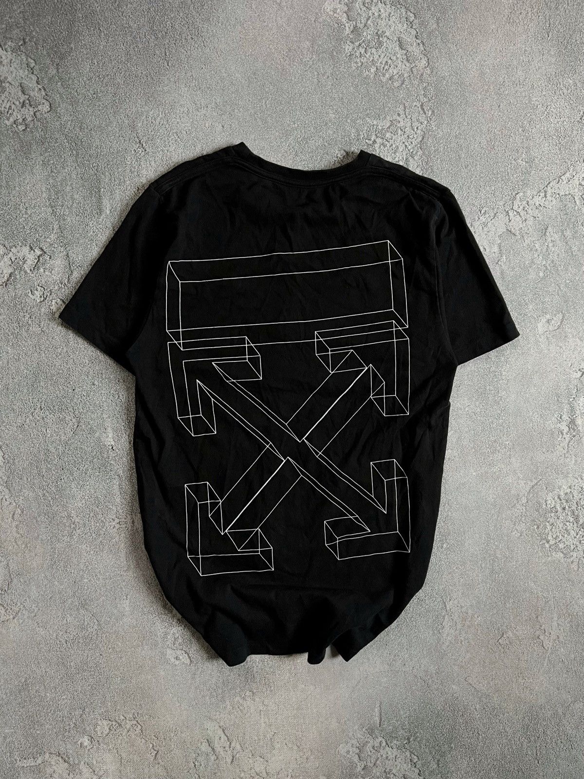 Off-White Off-White Washed Black 3D Arrows Big Logo T-Shirt Size S Size US S / EU 44-46 / 1 - 1 Thumbnail