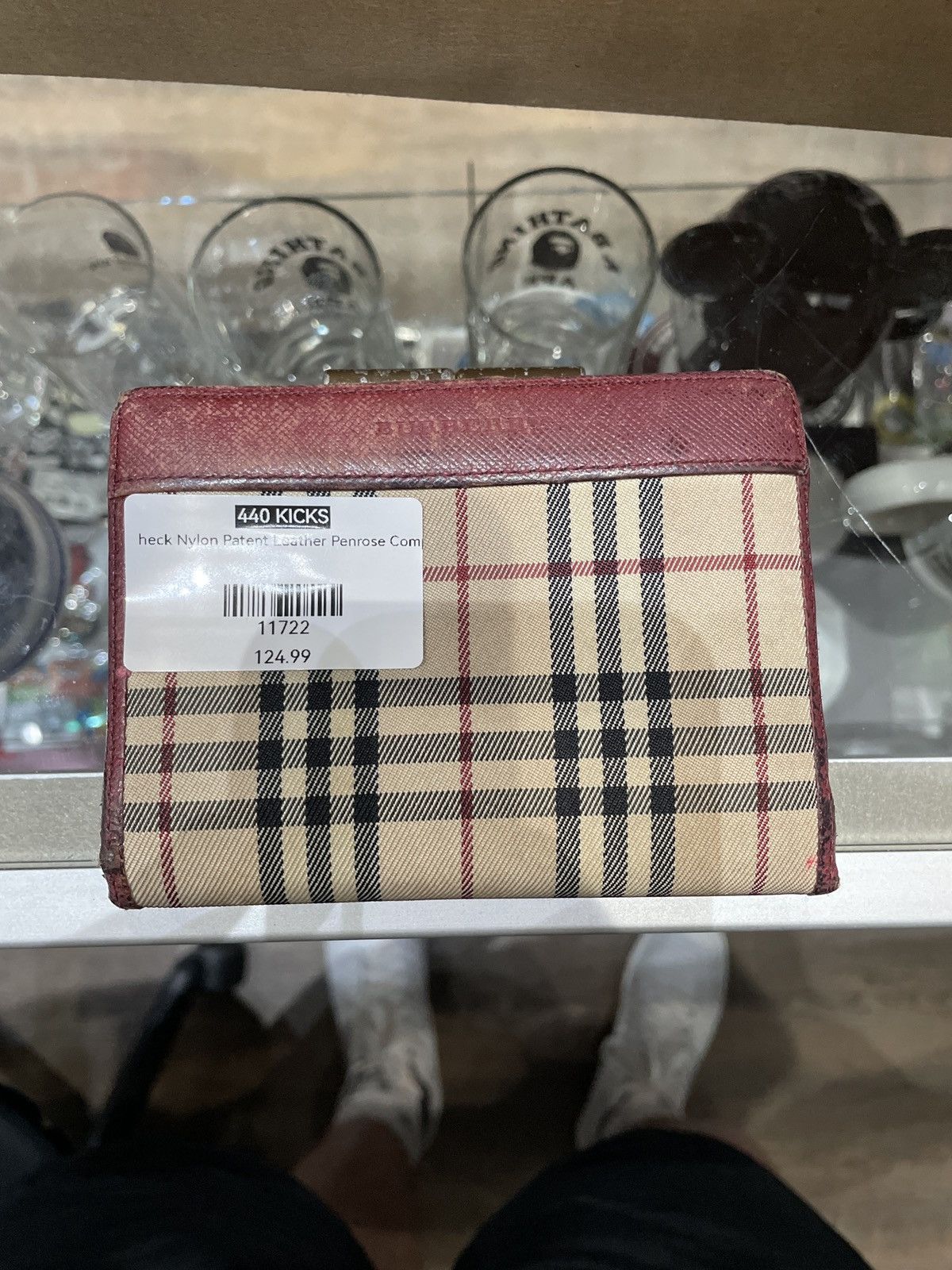 Burberry Burberry Check Nylon Patent Leather Penrose Compact Wallet Size ONE SIZE - 1 Thumbnail