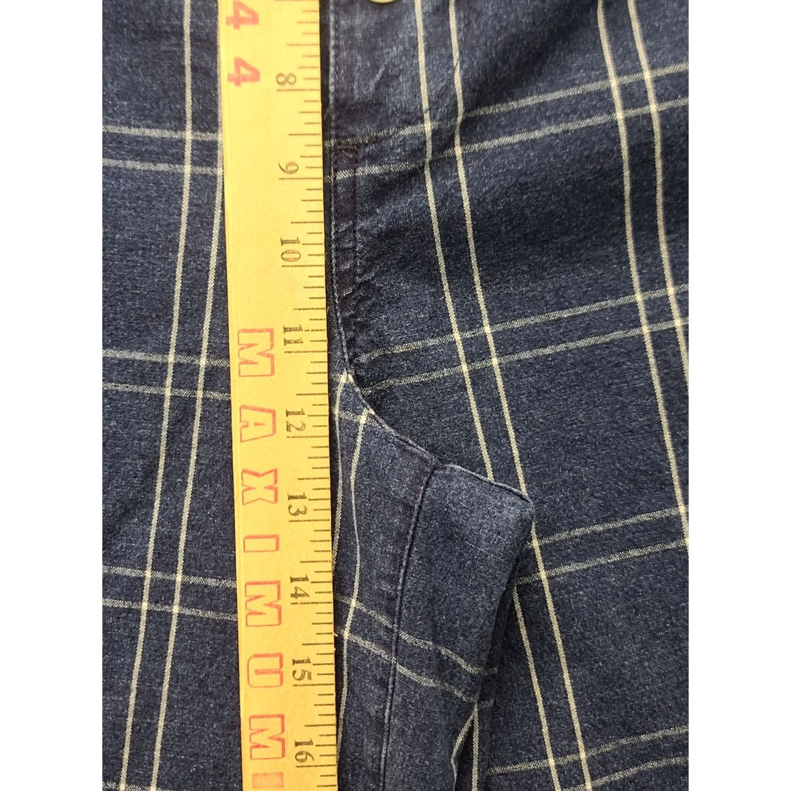 Madewell VINTAGE Madewell Pants Womens 32x23 Emmett Wide-Leg Crop Regular Fit High Rise Stretch Check Blue Cotton Spandex Casual Workwear 90s Womens Size 24" / US 00 / IT 34 - 5 Thumbnail