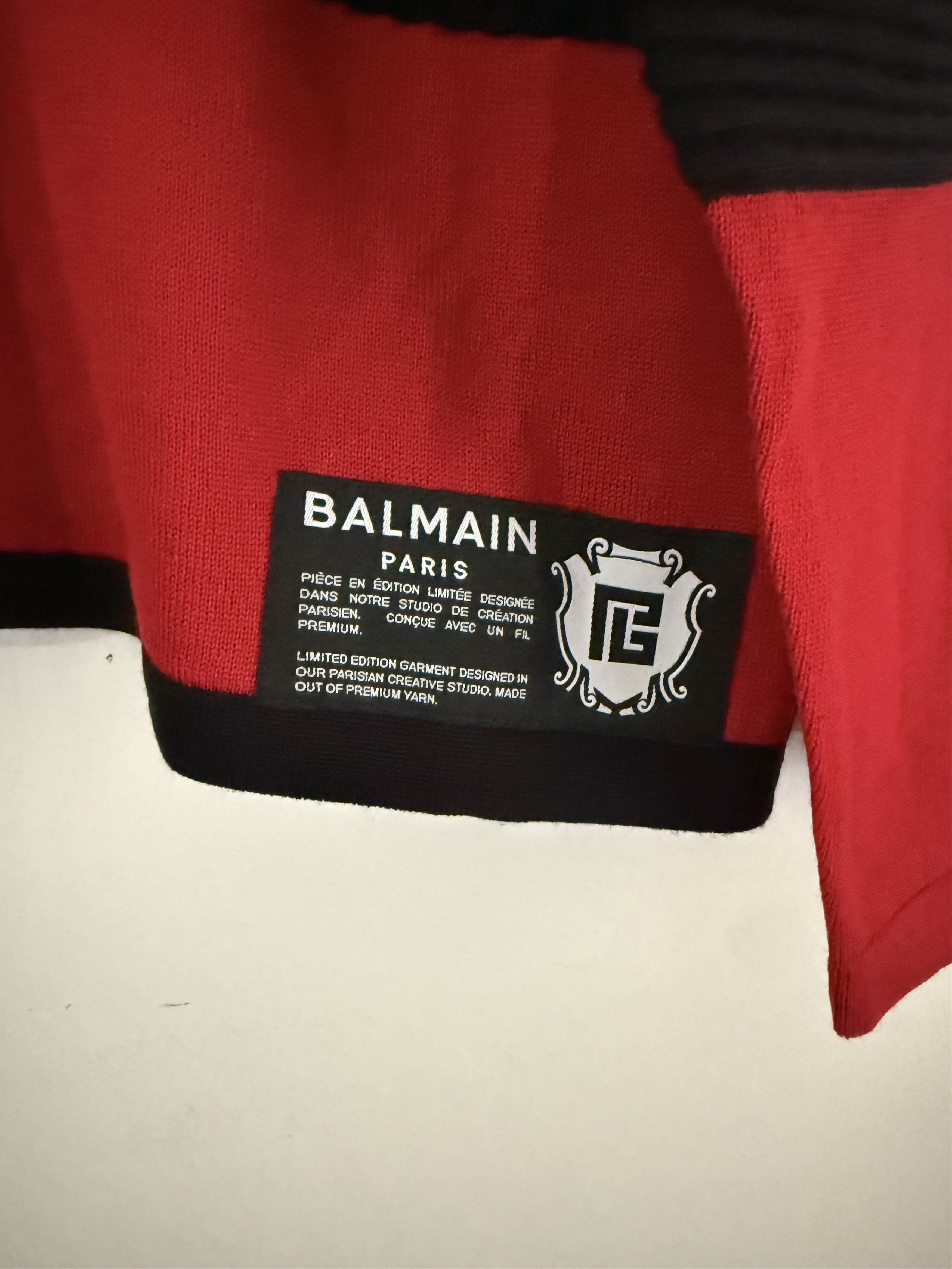 Balmain Balmain Red B-Sporty Sweater Size US L / EU 52-54 / 3 - 5 Thumbnail