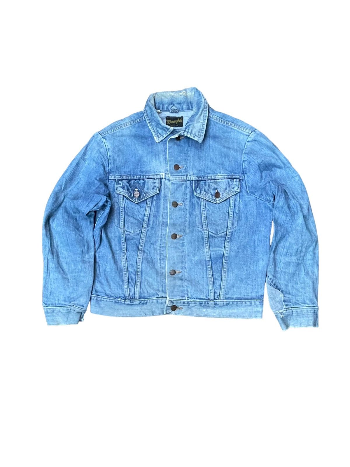 Vintage Vintage 70’s Wrangler Distresed Denim Jacket Size US L / EU 52-54 / 3 - 1 Thumbnail