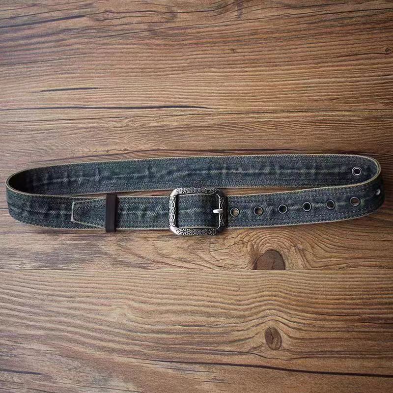 Japanese Brand × Vintage Vintage Casual 47 Inch Wide Denim Belt Size ONE SIZE - 2 Thumbnail