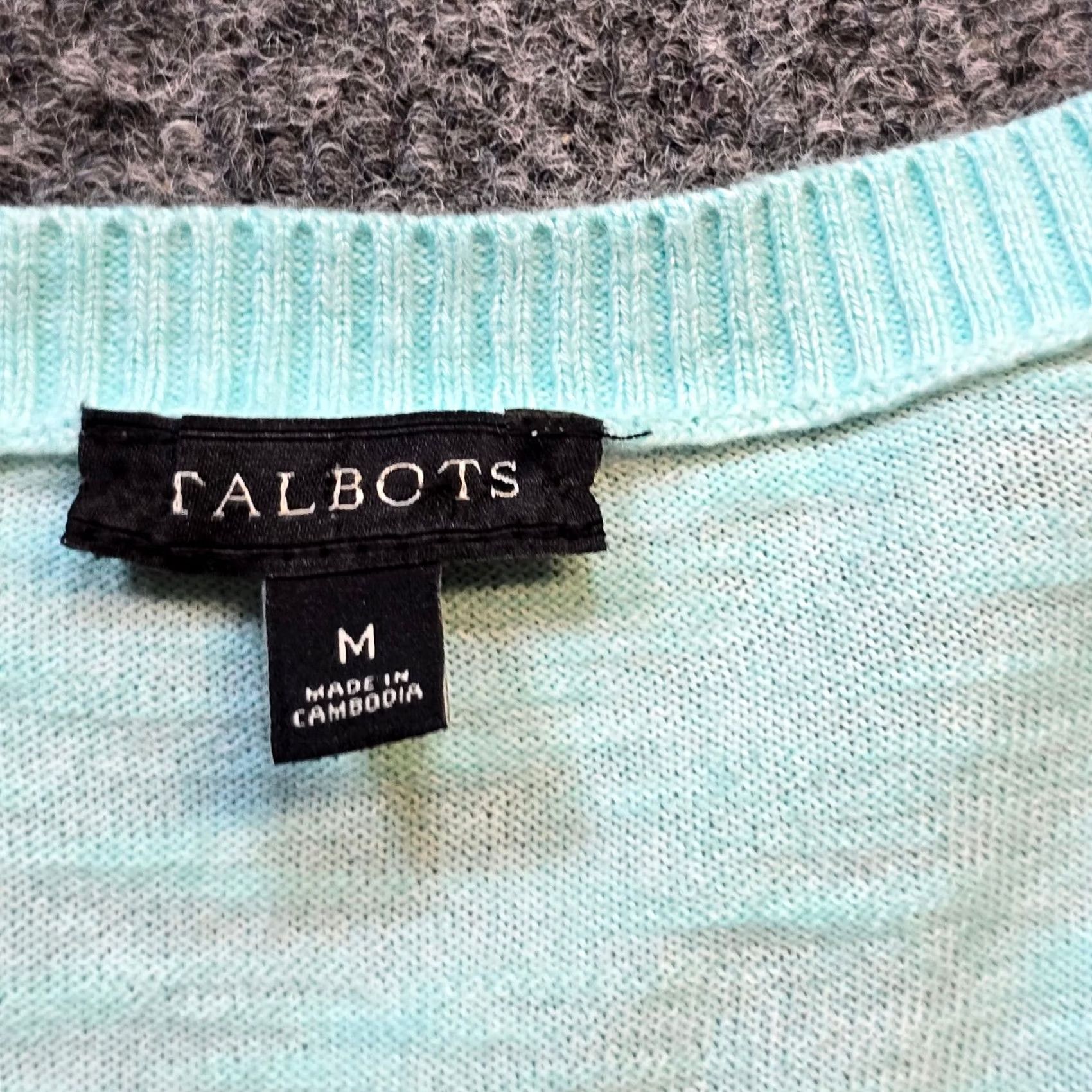 Talbots Talbots Sweater Top Women Medium Green Knit Stretch V Neck 3/4 Sleeve Casual Size M / US 6-8 / IT 42-44 - 3 Thumbnail
