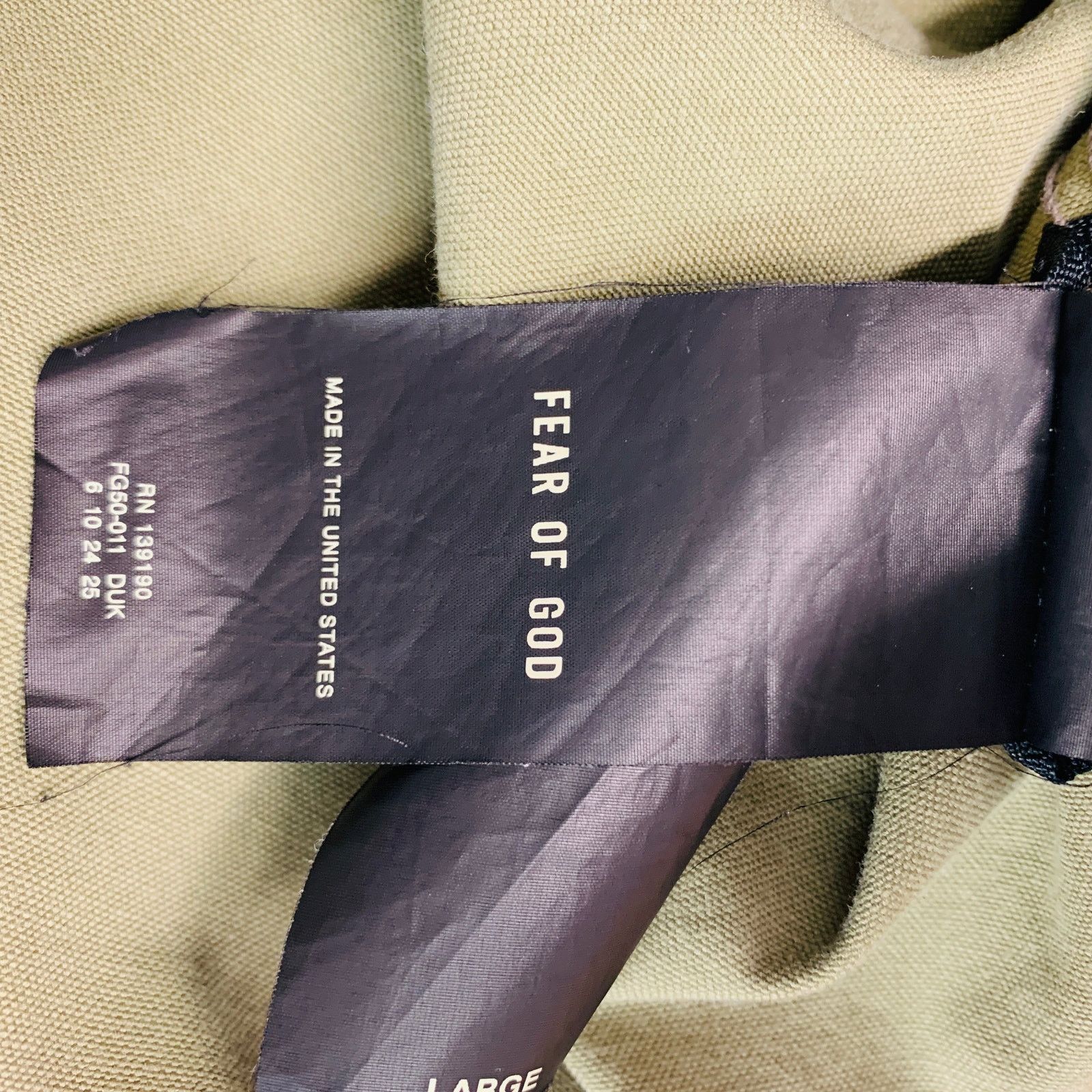 Fear of God FEAR OF GOD Size L Khaki Cotton Jacket Size US L / EU 52-54 / 3 - 8 Thumbnail