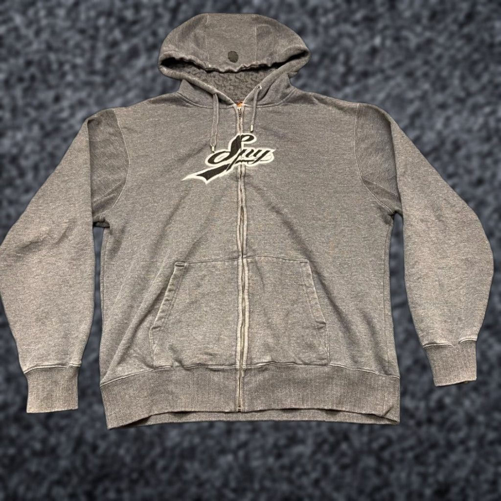 Vintage VINTAGE Spy Optic Hoodie Mens XL Heather Gray Fleece Lined Outdoor Full Zip Size US XL / EU 56 / 4 - 1 Thumbnail