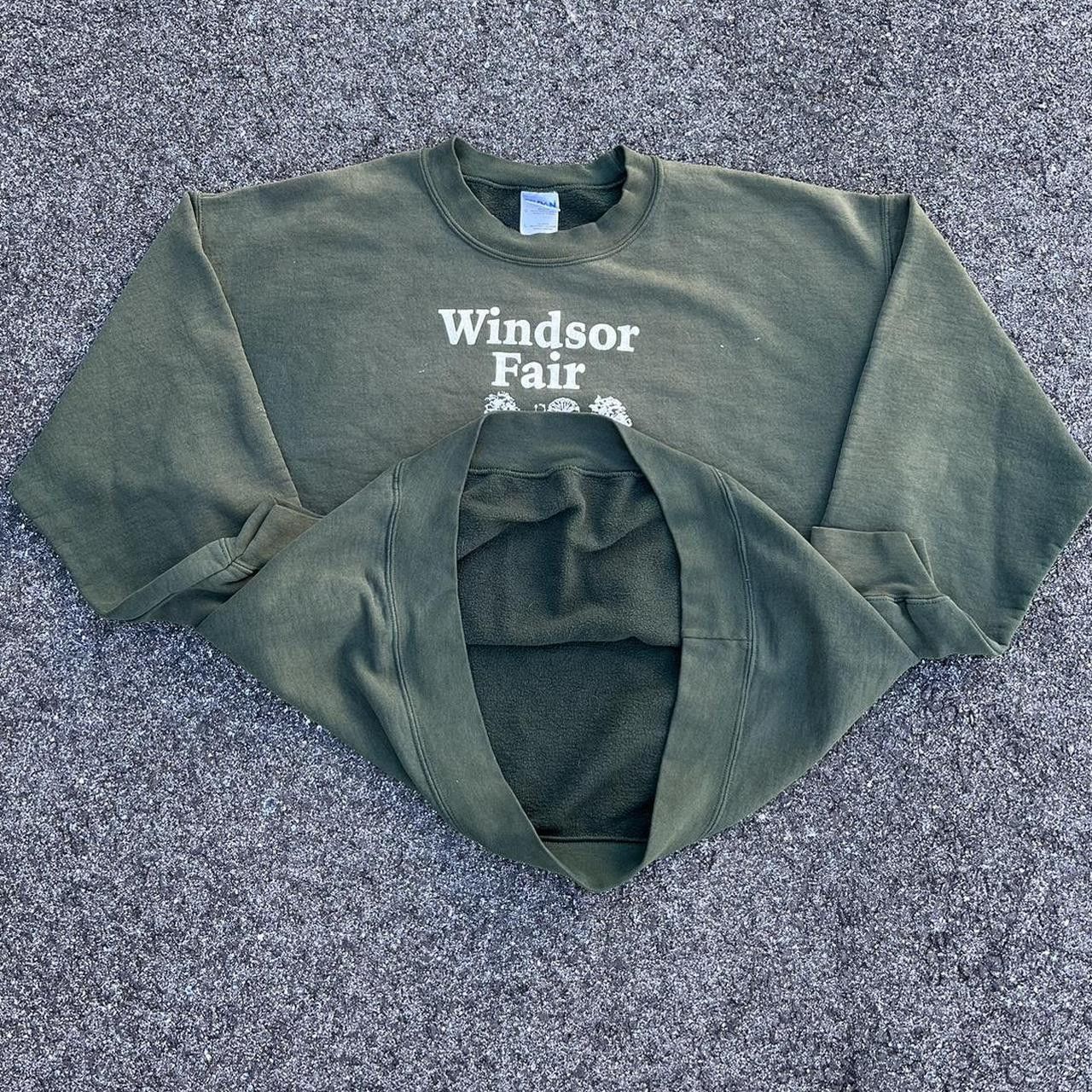 Vintage VINTAGE GREEN FADED "WINDSOR FAIR" GRAPHIC SWEATER Size US L / EU 52-54 / 3 - 2 Thumbnail