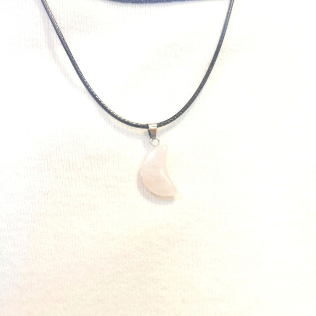 Handmade Natural Gemstone Crystal Moon Pendant Necklace Size ONE SIZE - 1 Thumbnail