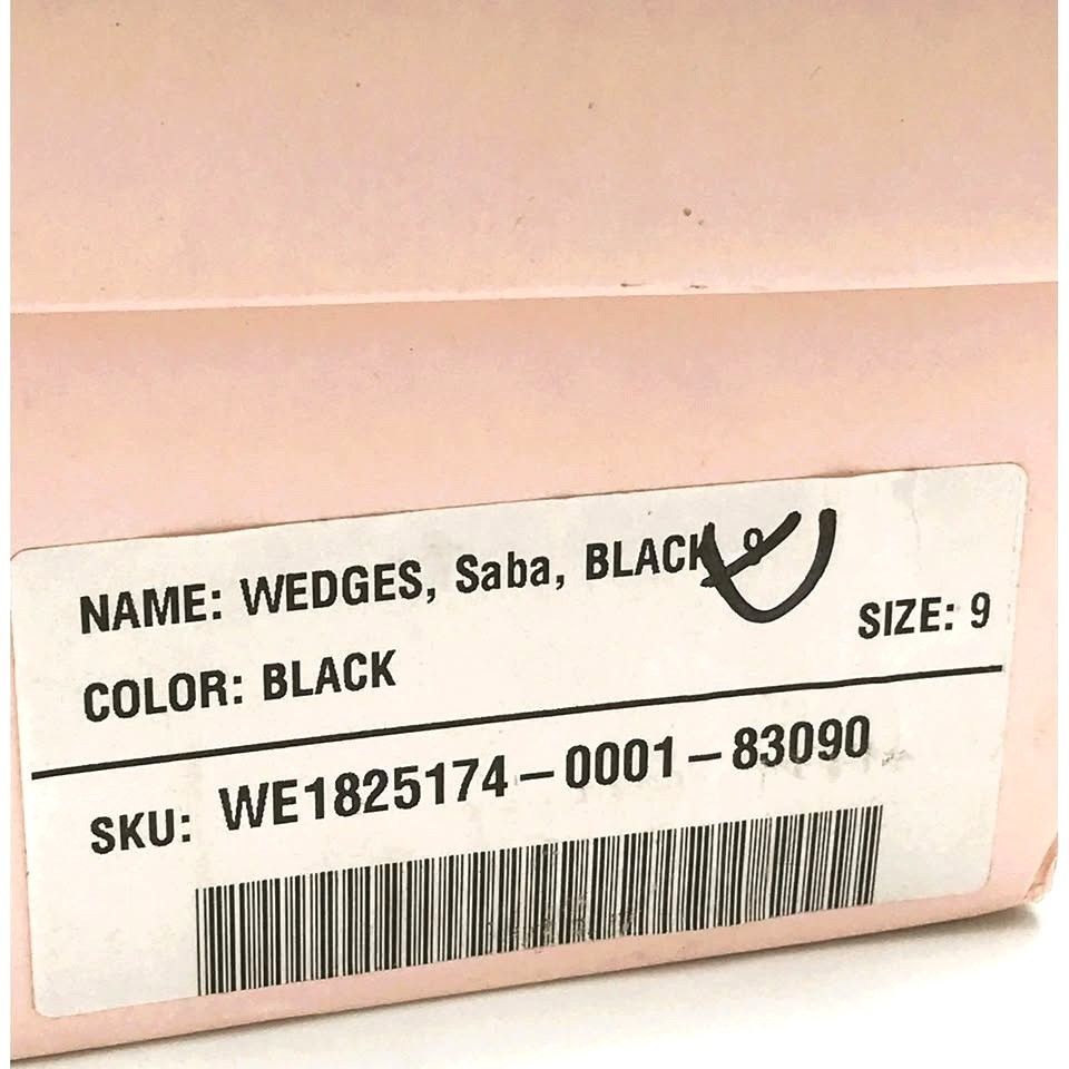 Other New JustFab Black Suede Wedge Sandals Size 9M Heel Saba Liot Size US 9 / IT 39 - 7 Thumbnail