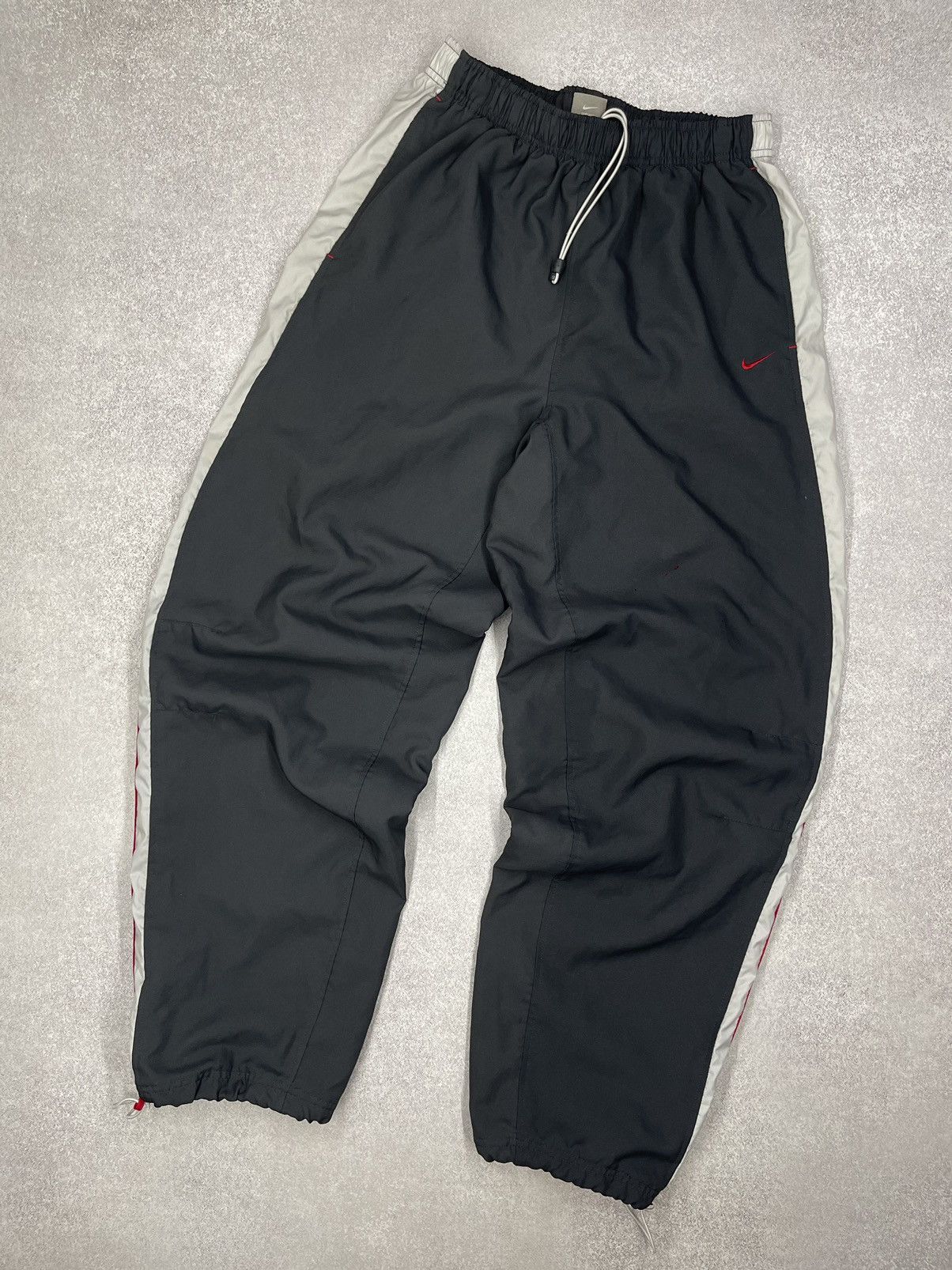 Nike Vintage Nike Nylon Sweatpants Grey Small Logo Swoosh Y2K ACG Grailed