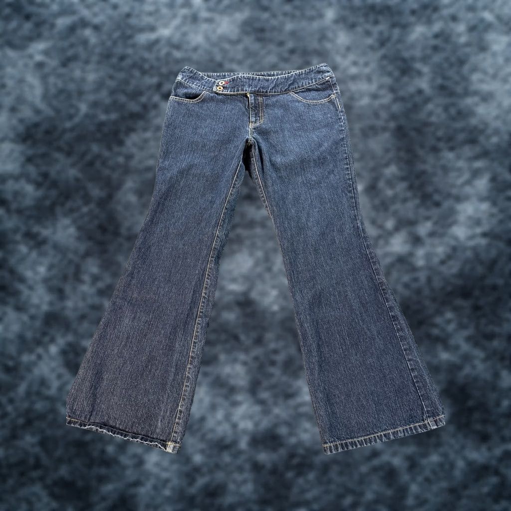 Tommy Hilfiger VINTAGE Tommy Hilfiger Jeans Womens 32x29 Baggy Boot Flare Dark Wash 90s Womens Jeans Flared Pocket blue Size 24" / US 00 / IT 34 - 1 Thumbnail