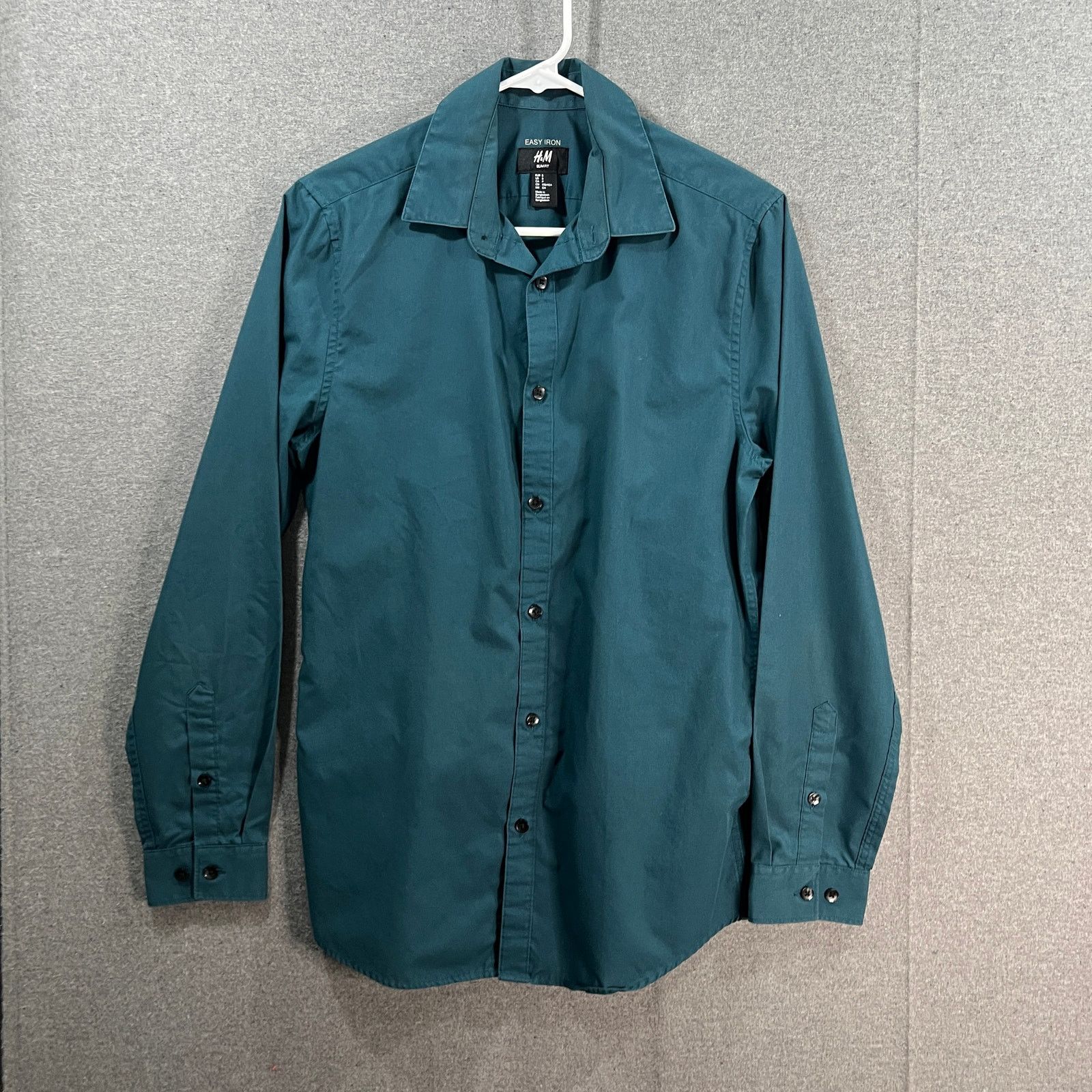 H&M H&M Men's Long-sleeve Button-up Shirt Green Size Small Size US S / EU 44-46 / 1 - 1 Thumbnail
