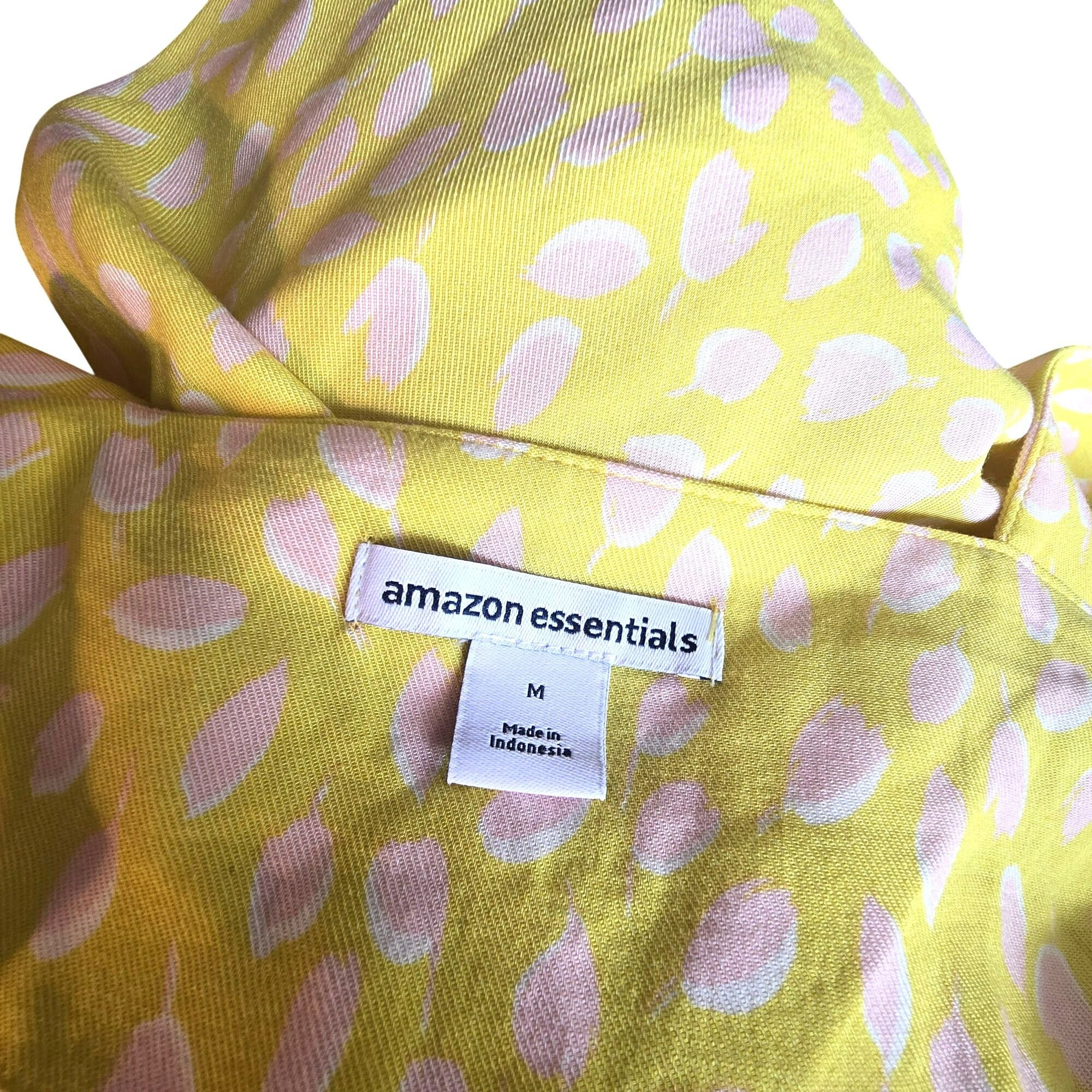 Other Yellow Sleeveless Maxi Dress With Pink Leaf Print & Elastic Size M / US 6-8 / IT 42-44 - 11 Thumbnail