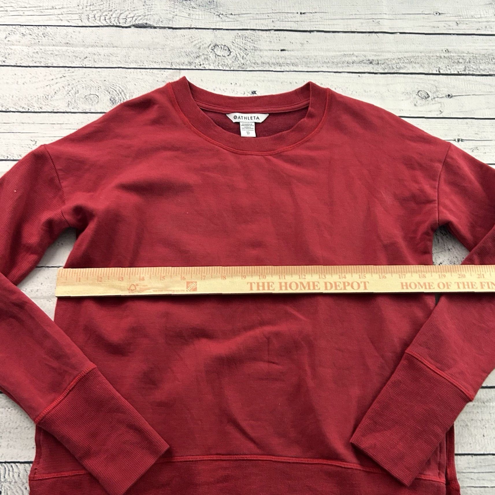 Athleta Athleta Sweatshirt Women's XS Red Striped Pullover Coaster Luxe | Activewear Size XS / US 0-2 / IT 36-38 - 4 Thumbnail