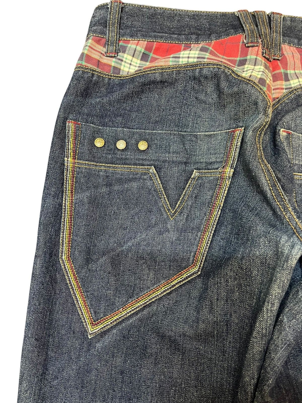 Japanese Brand Vintage Oilcake Unique Design Back Pocket Denim Size US 33 - 10 Thumbnail