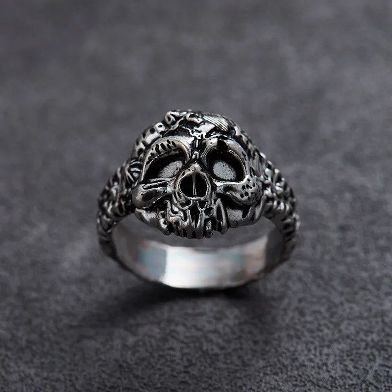 Jewelry Gothic Style Skeleton Head Ring Size ONE SIZE - 3 Thumbnail