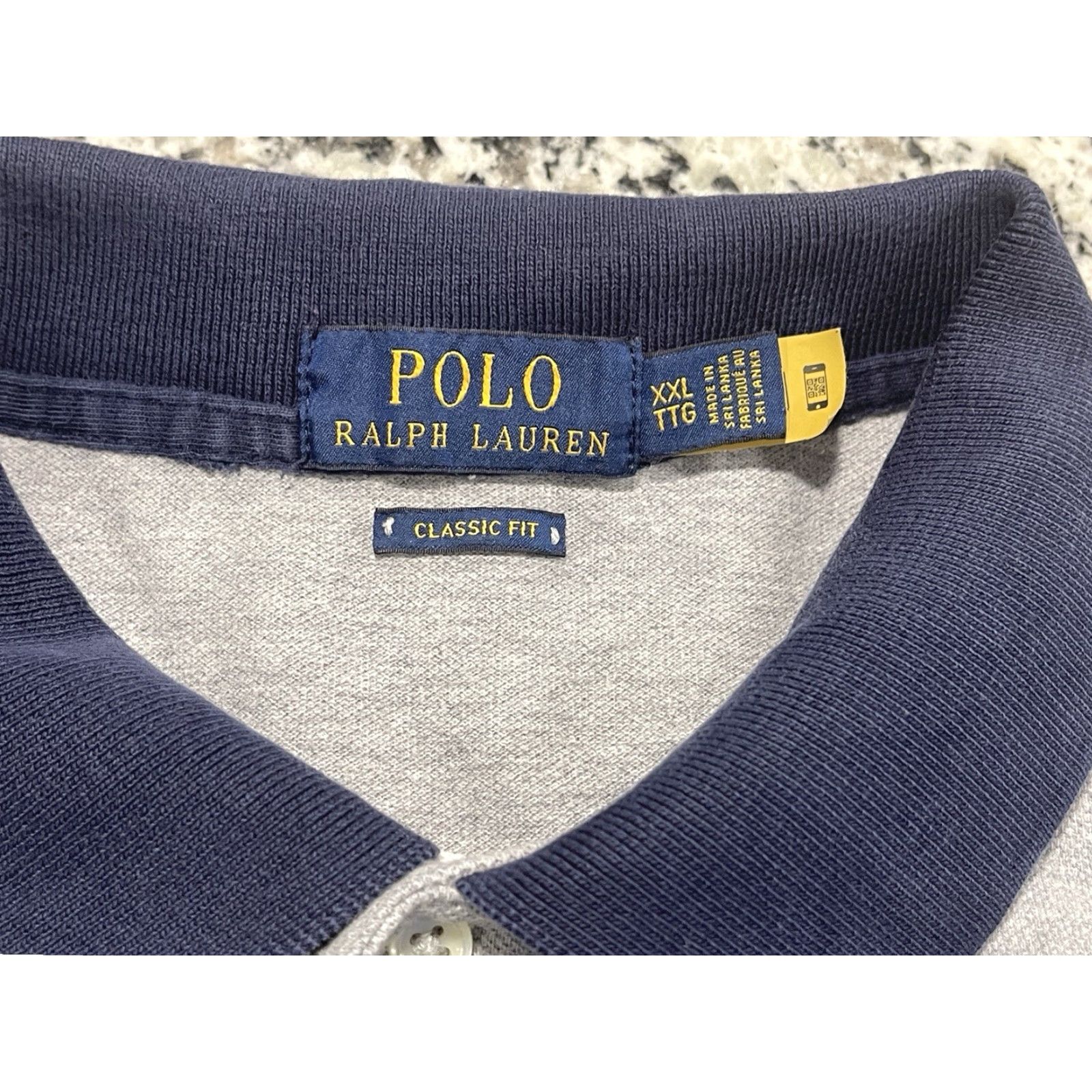 Polo Ralph Lauren Polo Ralph Lauren Shirt 2XL Adults Colorblock Short Sleeve Pullover Logo Shield Gray/Blue Classic Fit Mens Size US XXL / EU 58 / 5 - 4 Thumbnail