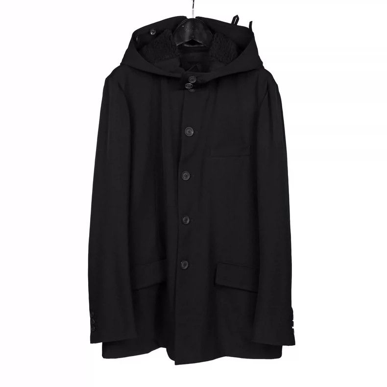 Yohji Yamamoto yohji yamamoto Hooded jacket with stand-up collar jacket 25 Size US M / EU 48-50 / 2 - 2 Thumbnail