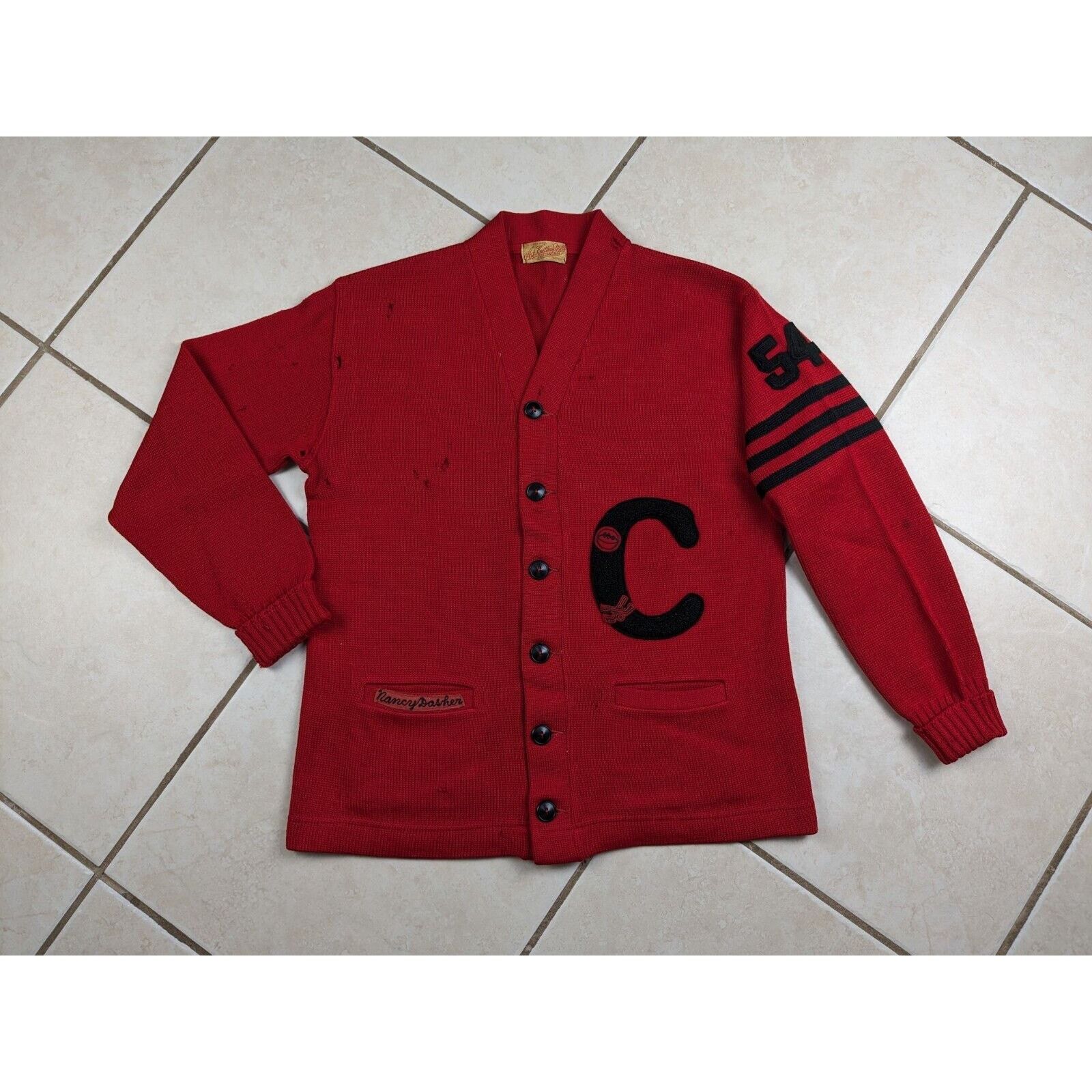 Other Vtg 1950s Art Knitting Mill Sweater Letterman Cardigan Size M / US 6-8 / IT 42-44 - 1 Thumbnail