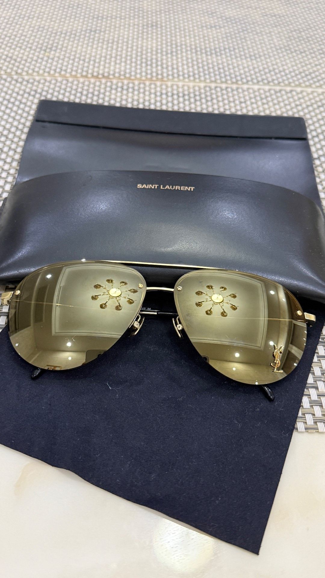 Saint Laurent Paris Saint Laurent Aviator Sunglasses Size ONE SIZE - 1 Preview