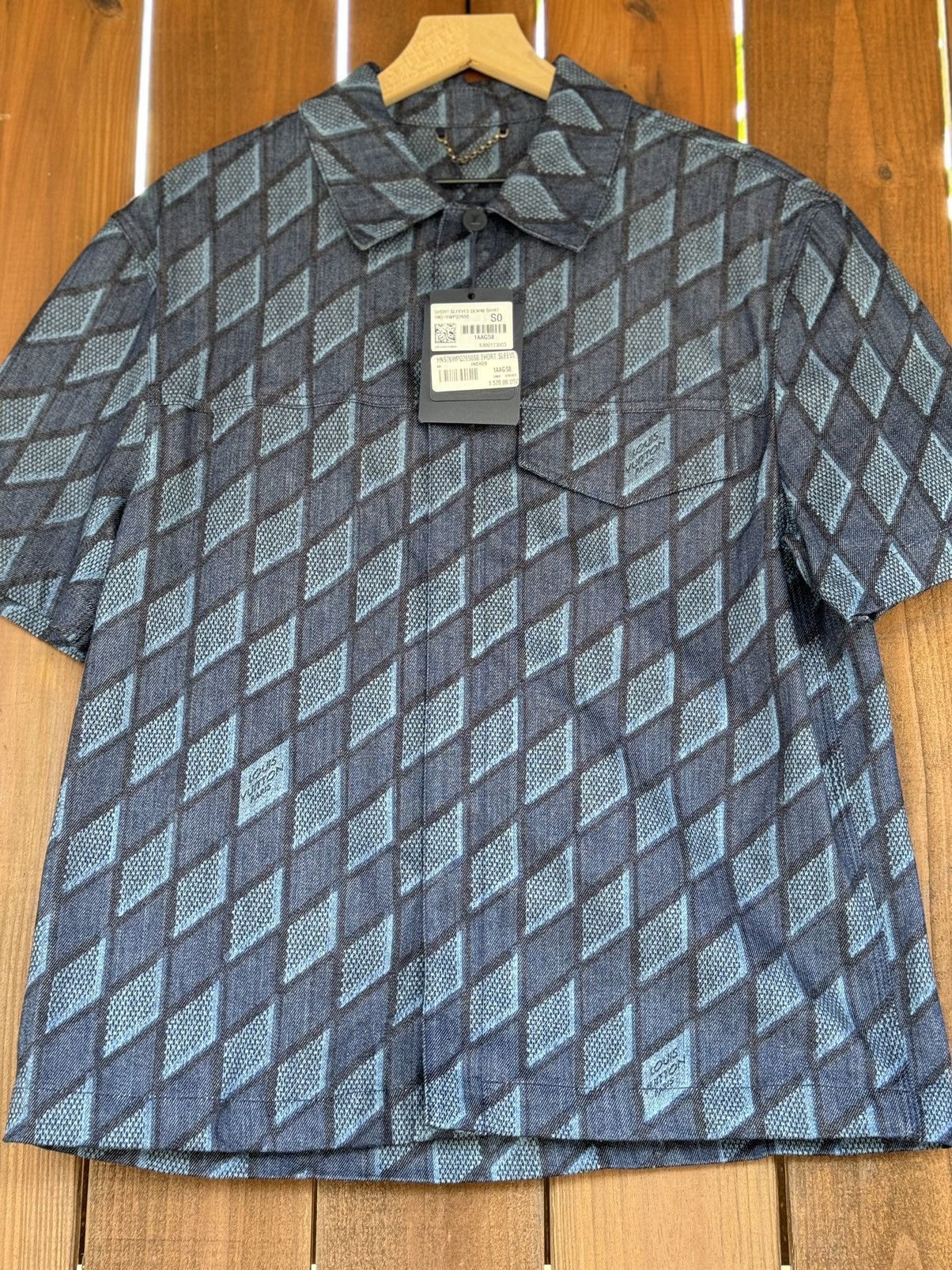 Louis Vuitton Louis Vuitton Indigo Diamond-Stipe Denim Shirt SMALL Size US S / EU 44-46 / 1 - 2 Thumbnail