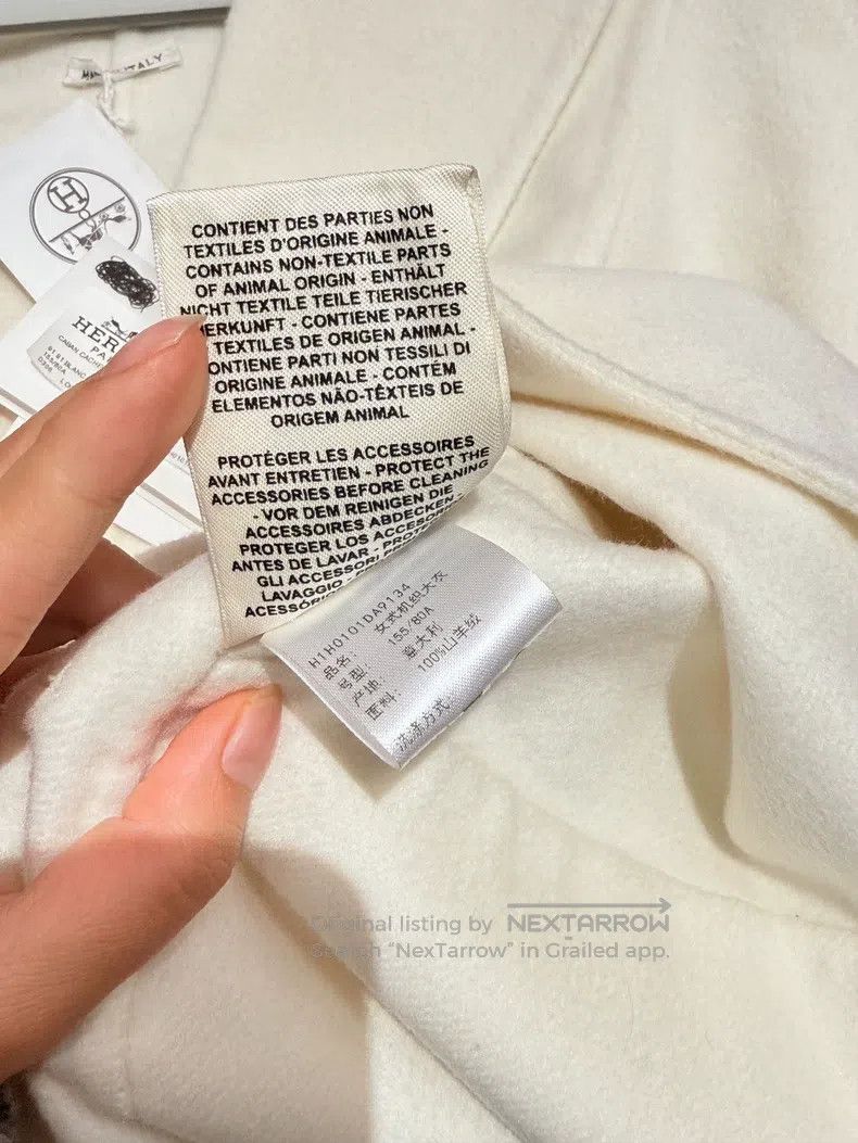 Hermes Hermes white cashmere coat medium-long double-breasted Size XXS / US 00 / IT 34 - 5 Thumbnail