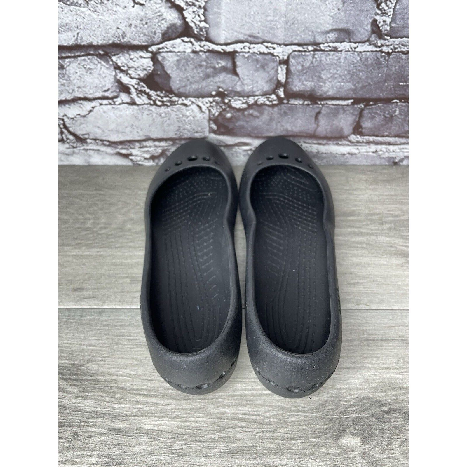 Crocs Crocs Black Rubber Slip On Lightweight Ballet Flats Shoes Wo Size US 11 / IT 41 - 6 Thumbnail