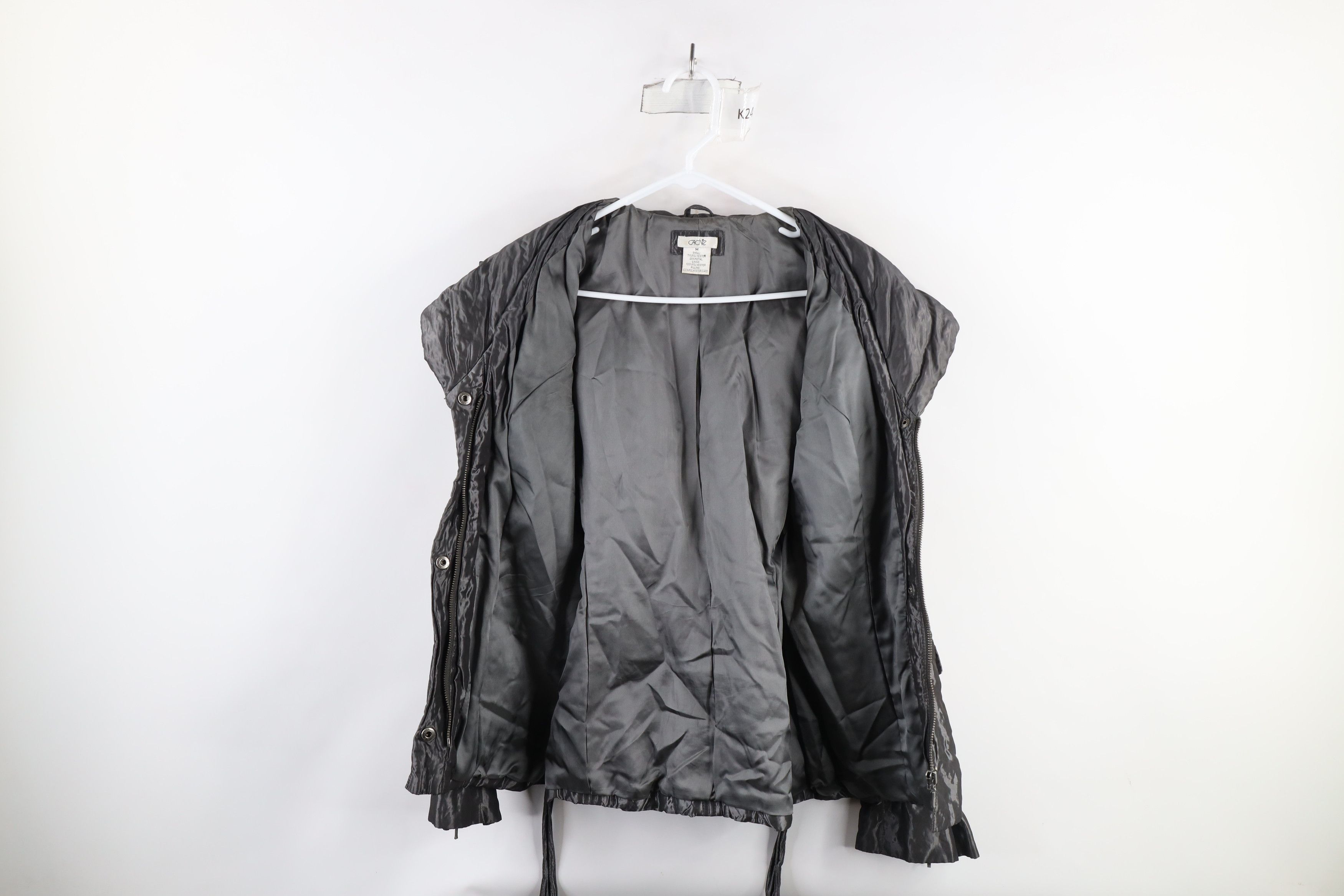 Vintage Vintage 90s Cache Belted Shawl Puffer Jacket Gray Metallic Size M / US 6-8 / IT 42-44 - 8 Thumbnail
