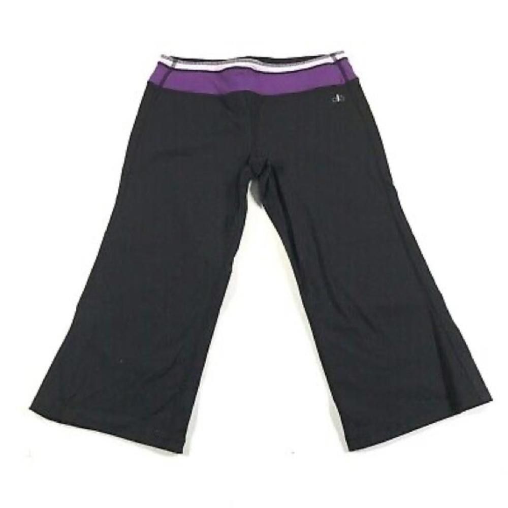 Designer Alo Yoga Pants Leggings Wide Leg Small Black Purple CoolFit Size 28" / US 6 / IT 42 - 1 Thumbnail