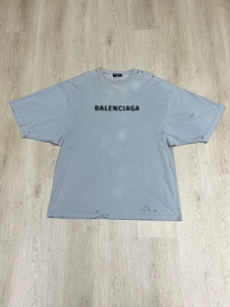 Balenciaga Blur Mosaic Logo Short Sleeve, XS