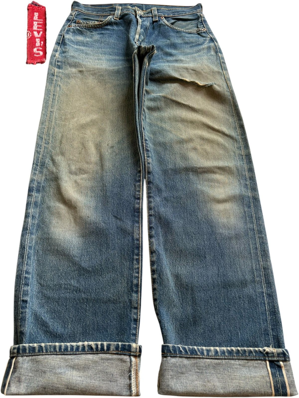 Levi's Vintage 80s Levis 501 Big E Selvedge Loose Jean Button 555 Size US 29 - 1 Thumbnail
