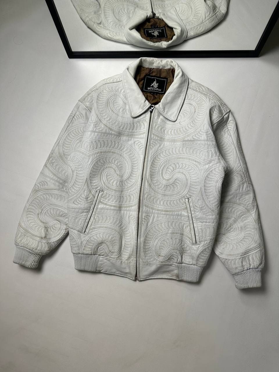 Al Wissam × Vintage Rare Al Wissam Pattern Leather Jacket Hip-Hop