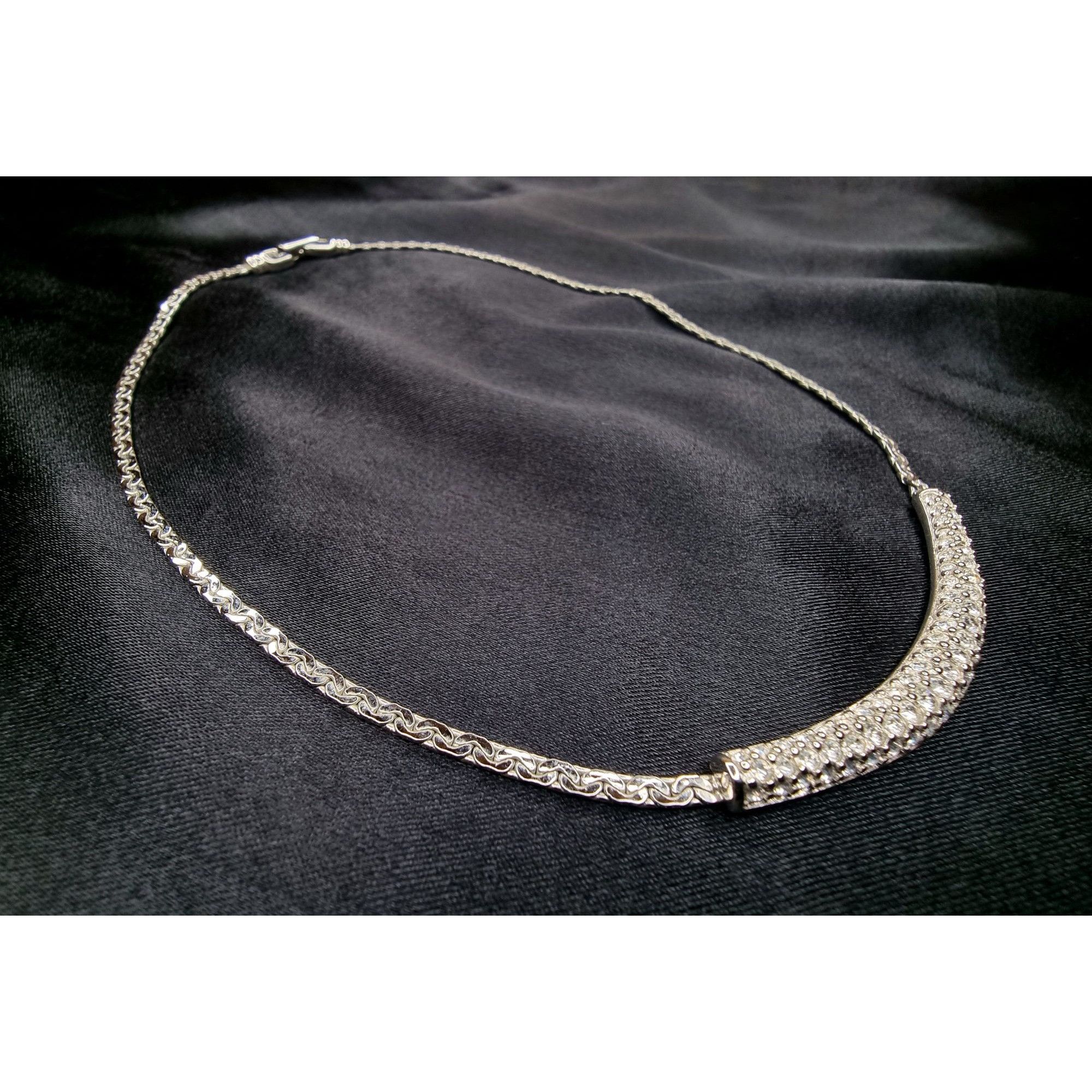 Swarovski Vintage Swarovski Crystal Necklace Silver-Tone Elegant Chain Size ONE SIZE - 1 Thumbnail