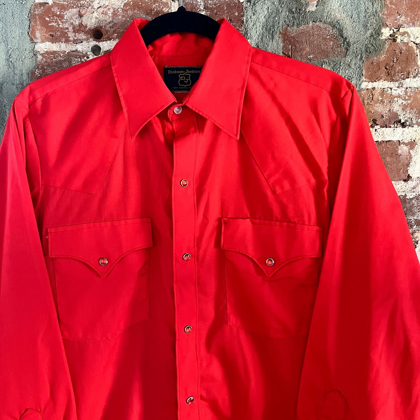 Vintage Dickson Jenkins TX Western Pearl Snap Red Shirt M 21x30 Size US M / EU 48-50 / 2 - 1 Thumbnail