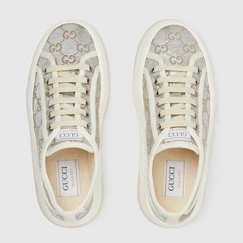 Gucci oc11z1025 GG Sneakers in Metallic Silver Size US 8.5 / IT 38.5 - 5 Thumbnail
