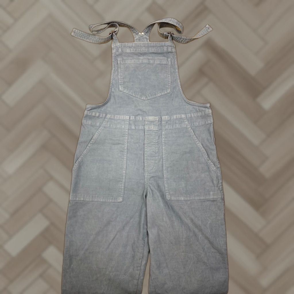 Vintage Aerie Overalls Womens S Corduroy Tapered Ankle Light Blue Cotton Stretch #6357 Size 28" / US 6 / IT 42 - 1 Thumbnail