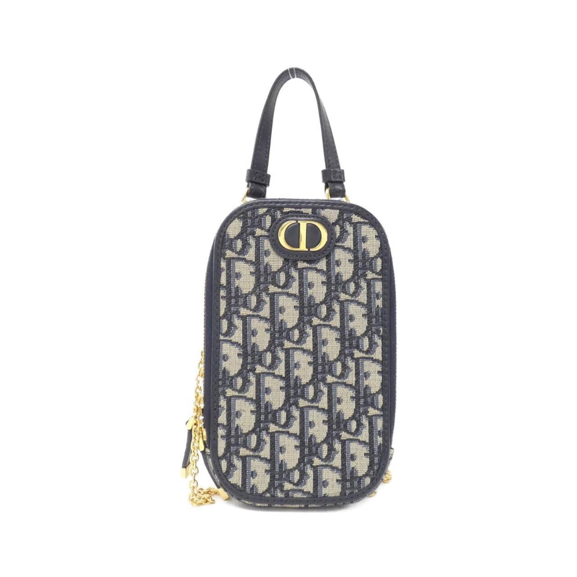 Christian Dior Dior Oblique 30 Montaigne Colin Phone Holder Shoulder Bag S2114Utzq in Blue, Women's